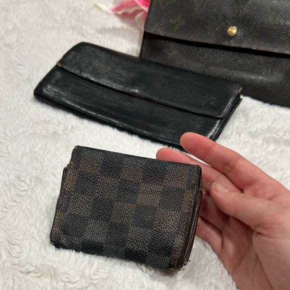 Louis Vuitton Wallets Monogram Black Epi Damier Ebene Damaged Worn - Picture 3 of 15